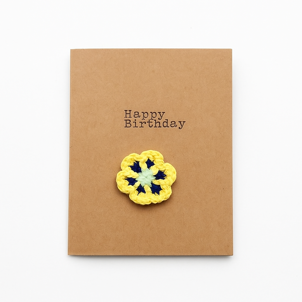 🎂 Crochet Birthday Card – Handmade Wishes, Heartfelt Moments