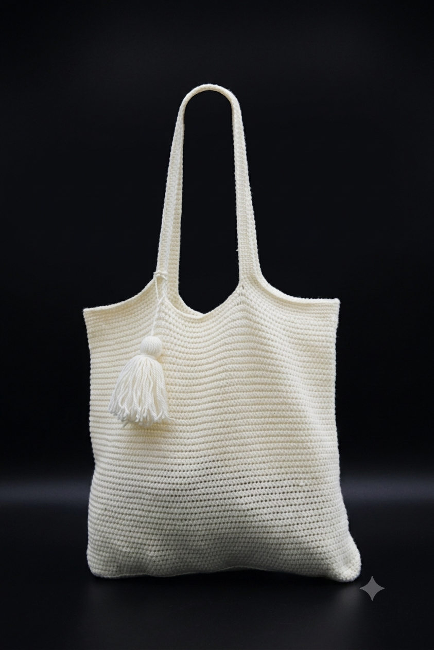 crochet handmade tote bag