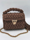 Crochet handbag brown