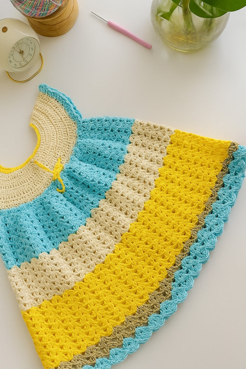 Handmade Crochet Frock – Soft, Stylish & One-of-a-Kind