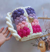 Multicolor Crochet Handbag white