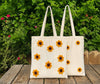 Crochet Black Sunflower Tote bag