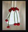 Crochet Rose Drawstring Bag