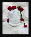 Crochet Rose Drawstring Bag